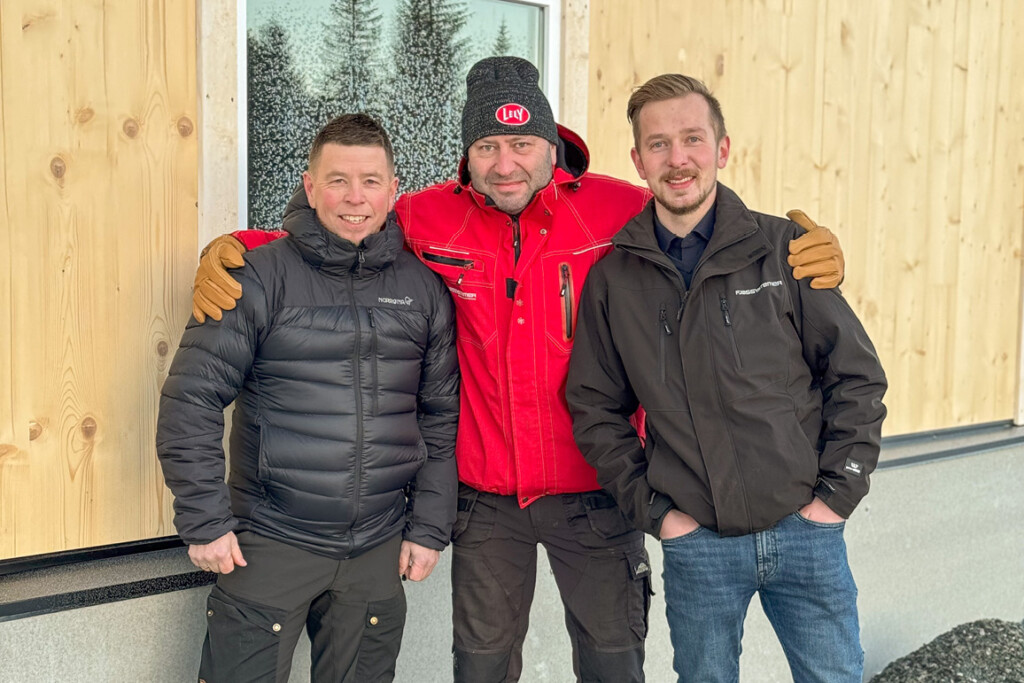 Stein Erik Røset, Kjetil Olsen och Egil Berntsen, februari 2025, Ogndal i Steinkjer