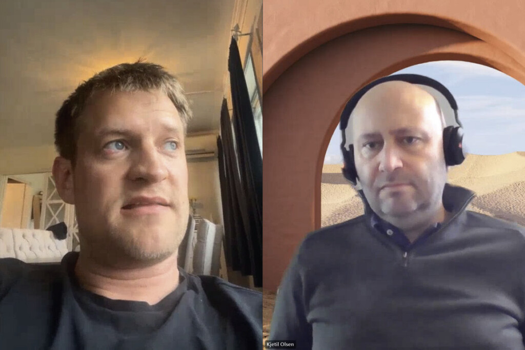 Podcastinspelning med Kjetil Slettebø och Kjetil Olsen, mars 2025