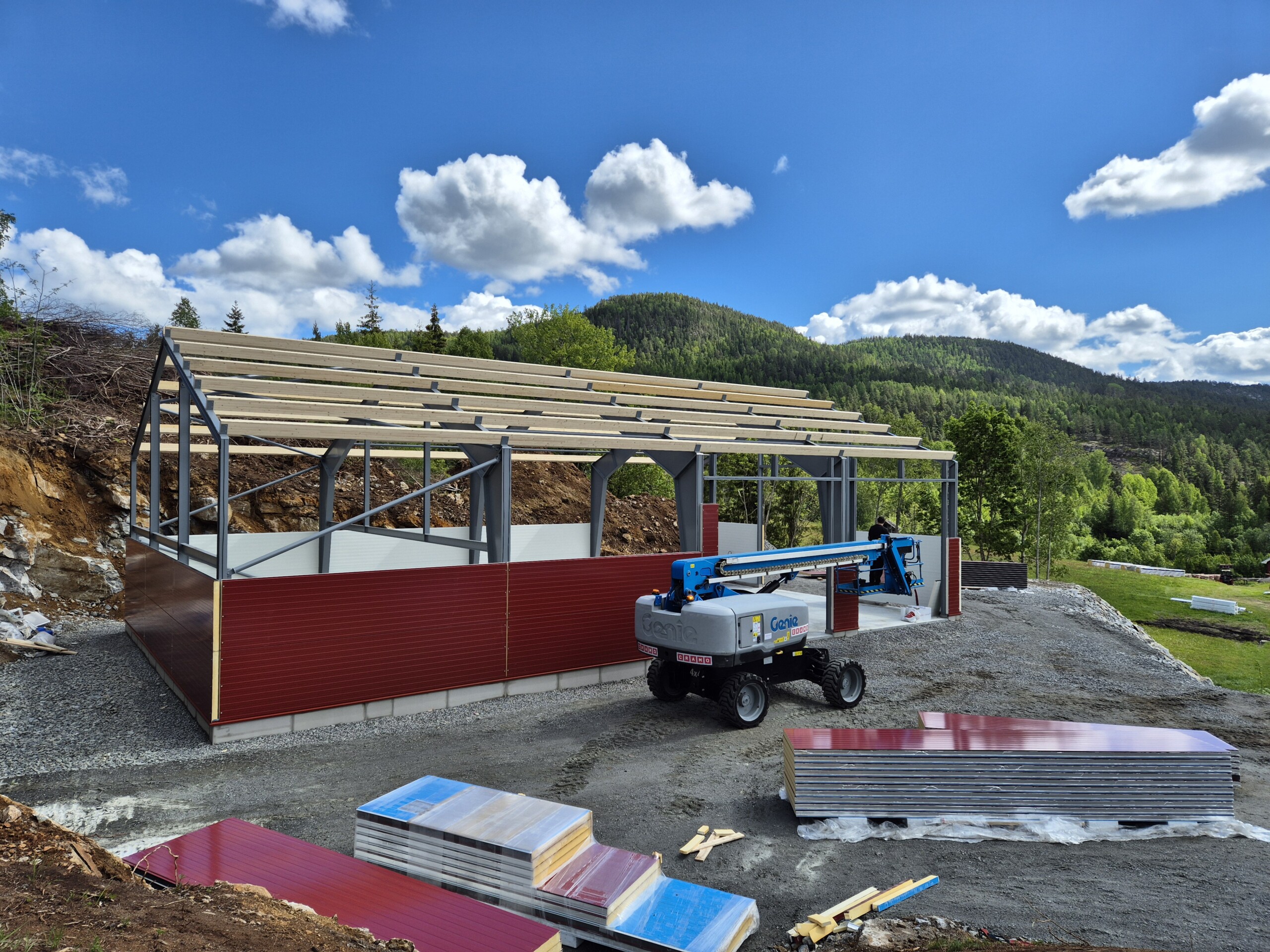 Byggplats hos Mats-Peder Hvambsahl i Skollenborg, Kongsvinger