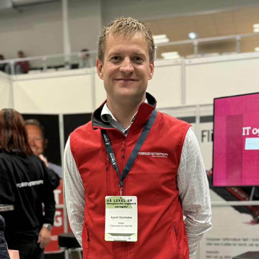 Kjetil Slettebø på yrkesmässan «Hå Level Up" i Jæren Sparebank Arena på Varhaug, oktober 2025